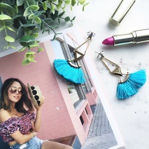 🆑 "Catalina" Earrings || Turquoise Tassel